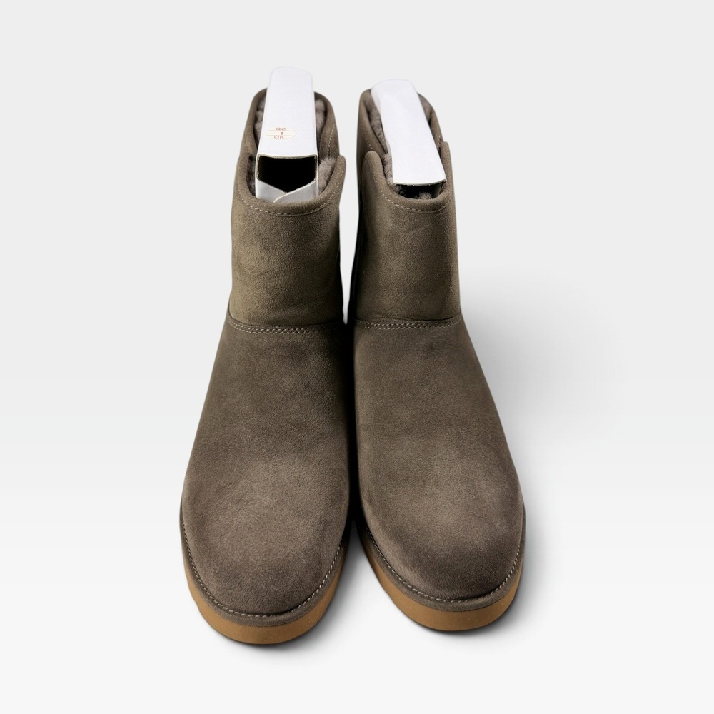 UGG Kristin Ankle Boots 1012497 Womens Size 11 Slate Suede Shearling Wedge NEW - Picture 2 of 10